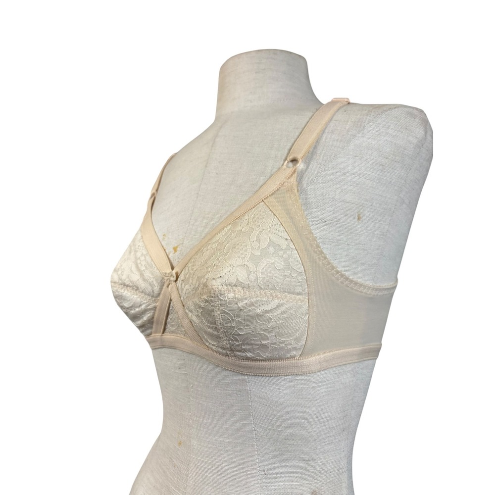 Vintage Bullet Bra Nude Lace Diva 171 P C-cup Small Retro Pointy Pin-up Coquette